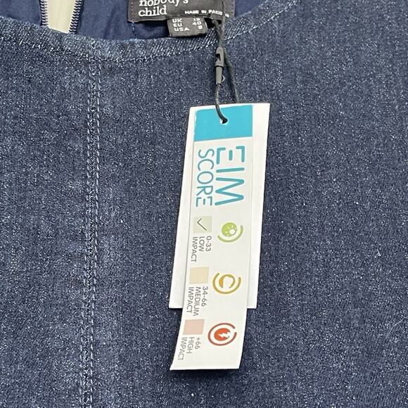 Nobody's Child Denim Midi Dress Size 8 Dark Wash Organic Cotton Blend NWT - Picture 6 of 8